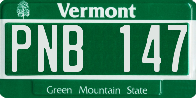VT license plate PNB147