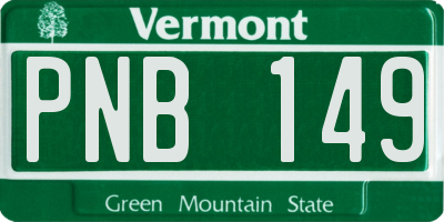 VT license plate PNB149