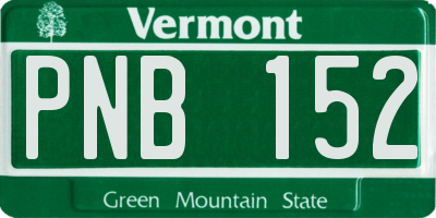 VT license plate PNB152