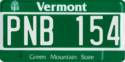 VT license plate PNB154