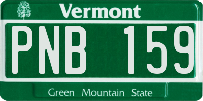 VT license plate PNB159