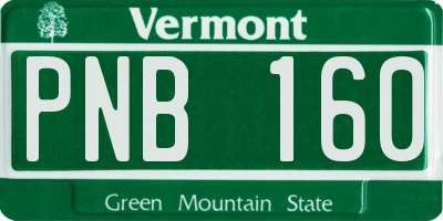 VT license plate PNB160