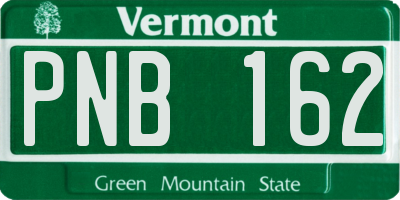 VT license plate PNB162