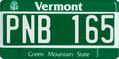 VT license plate PNB165