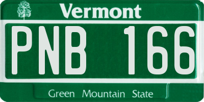 VT license plate PNB166