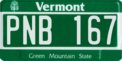 VT license plate PNB167
