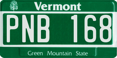 VT license plate PNB168