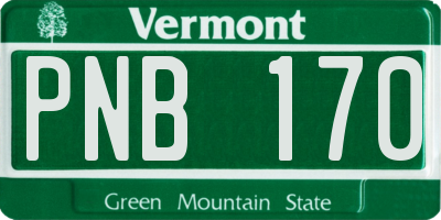 VT license plate PNB170