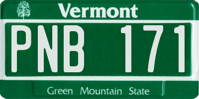 VT license plate PNB171