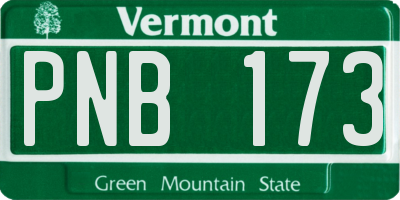 VT license plate PNB173