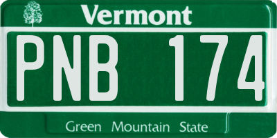 VT license plate PNB174