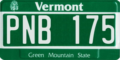 VT license plate PNB175