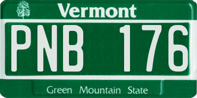 VT license plate PNB176