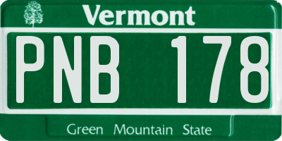 VT license plate PNB178