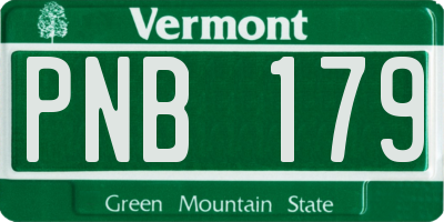 VT license plate PNB179