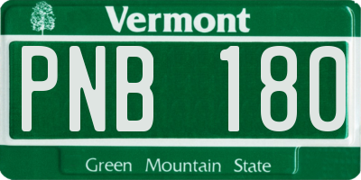 VT license plate PNB180