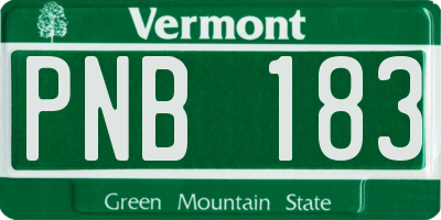 VT license plate PNB183