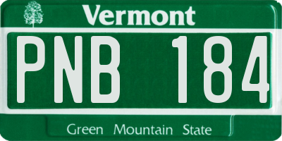 VT license plate PNB184