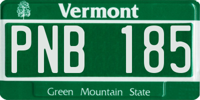 VT license plate PNB185
