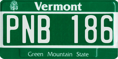 VT license plate PNB186