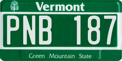 VT license plate PNB187