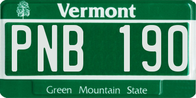 VT license plate PNB190