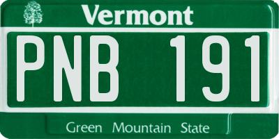 VT license plate PNB191