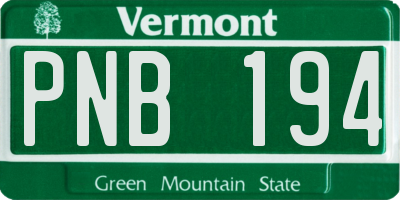 VT license plate PNB194