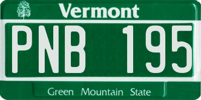 VT license plate PNB195