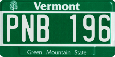 VT license plate PNB196