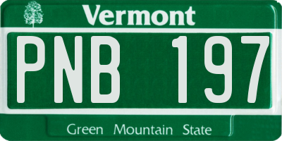 VT license plate PNB197