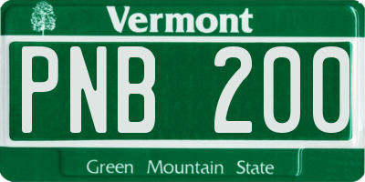 VT license plate PNB200