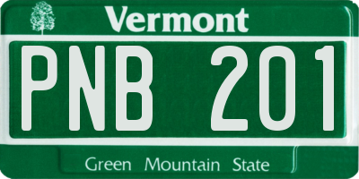 VT license plate PNB201