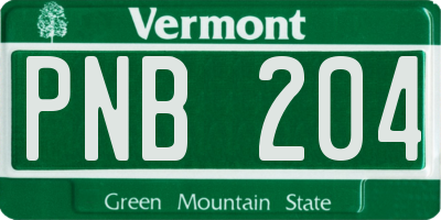 VT license plate PNB204