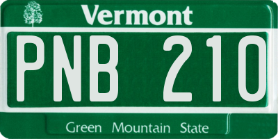 VT license plate PNB210