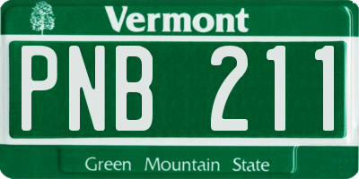VT license plate PNB211