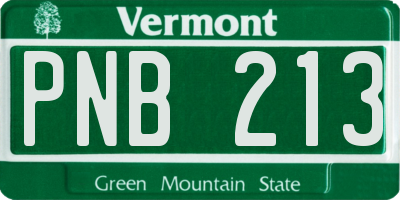 VT license plate PNB213