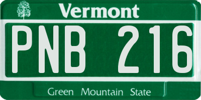 VT license plate PNB216