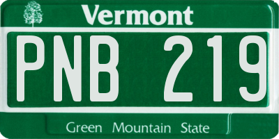 VT license plate PNB219