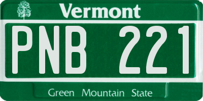 VT license plate PNB221