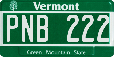 VT license plate PNB222