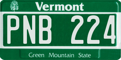 VT license plate PNB224