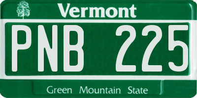 VT license plate PNB225