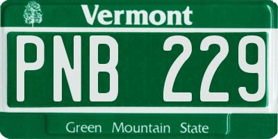 VT license plate PNB229