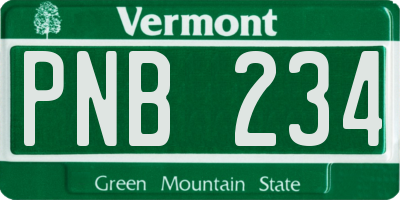 VT license plate PNB234