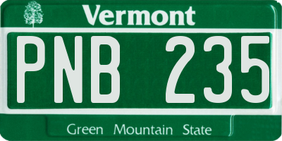 VT license plate PNB235