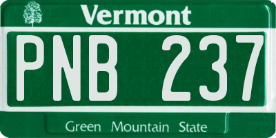VT license plate PNB237