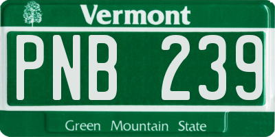 VT license plate PNB239