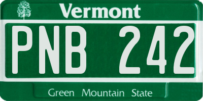 VT license plate PNB242