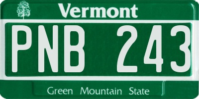VT license plate PNB243